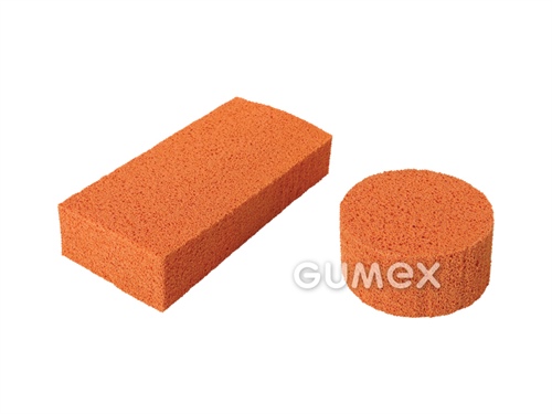 Mikroporézna guma s otvorenými dutinkami GERANIOCELL GE 25 MEDIUM, hrúbka 15mm, šírka 900x1750mm, FDA, hustota 250kg/m3, viac porézny, NR, -40°C/+80°C, oranžová
